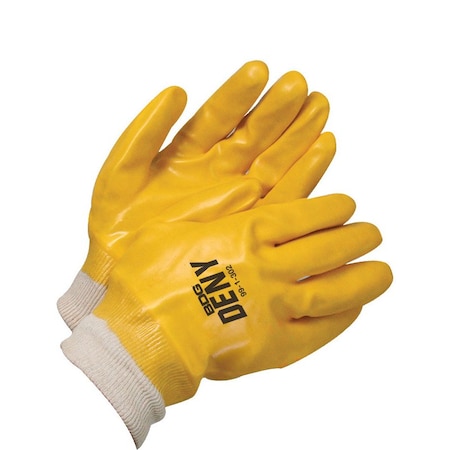 Bdg Coated Gloves, PVC, Smooth, Full, Not Rated Abrasion Level, Yellow, One Size 1 PR 99-1-302-K